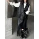 Buttoned Pockets Solid Color Loose Sleeveless V-neck Vest Outerwear Buttoned Pockets Solid Color Loose Sleeveless V-neck Vest Outerwear