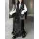 Buttoned Pockets Solid Color Loose Sleeveless V-neck Vest Outerwear Buttoned Pockets Solid Color Loose Sleeveless V-neck Vest Outerwear
