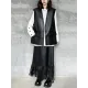 Buttoned Pockets Solid Color Loose Sleeveless V-neck Vest Outerwear Buttoned Pockets Solid Color Loose Sleeveless V-neck Vest Outerwear