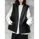 Buttoned Pockets Solid Color Loose Sleeveless V-neck Vest Outerwear Buttoned Pockets Solid Color Loose Sleeveless V-neck Vest Outerwear