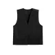 Buttoned Pockets Solid Color Loose Sleeveless V-neck Vest Outerwear Buttoned Pockets Solid Color Loose Sleeveless V-neck Vest Outerwear