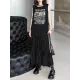 Asymmetric Letter Print Pleated Loose Sleeveless Round-Neck Vest Top Asymmetric Letter Print Pleated Loose Sleeveless Round-Neck Vest Top