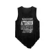 Asymmetric Letter Print Pleated Loose Sleeveless Round-Neck Vest Top Asymmetric Letter Print Pleated Loose Sleeveless Round-Neck Vest Top