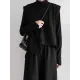 Asymmetric Buttoned Solid Color Loose Sleeveless V-Neck Vest Outerwear Asymmetric Buttoned Solid Color Loose Sleeveless V-Neck Vest Outerwear