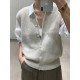 Buttoned Loose Sleeveless V-neck Vest Outerwear Knitwear Buttoned Loose Sleeveless V-neck Vest Outerwear Knitwear