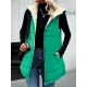 Loose Sleeveless Pockets Quilted Reversible Zipper Hooded Padded Vest Vest Outerwear