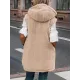 Loose Sleeveless Pockets Quilted Reversible Zipper Hooded Padded Vest Vest Outerwear