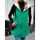 Loose Sleeveless Pockets Quilted Reversible Zipper Hooded Padded Vest Vest Outerwear