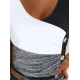 Contrast Color Elasticity Pleated Split-Joint Skinny Sleeveless V-neck Vest Top Contrast Color Elasticity Pleated Split-Joint Skinny Sleeveless V-neck Vest Top