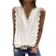 Original Lace Embroidered Solid Color Falbala Vest Top Original Lace Embroidered Solid Color Falbala Vest Top