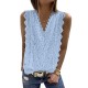Original Lace Embroidered Solid Color Falbala Vest Top Original Lace Embroidered Solid Color Falbala Vest Top