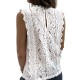 Original Lace Embroidered Solid Color Falbala Vest Top Original Lace Embroidered Solid Color Falbala Vest Top