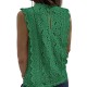 Original Lace Embroidered Solid Color Falbala Vest Top Original Lace Embroidered Solid Color Falbala Vest Top
