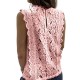Original Lace Embroidered Solid Color Falbala Vest Top Original Lace Embroidered Solid Color Falbala Vest Top