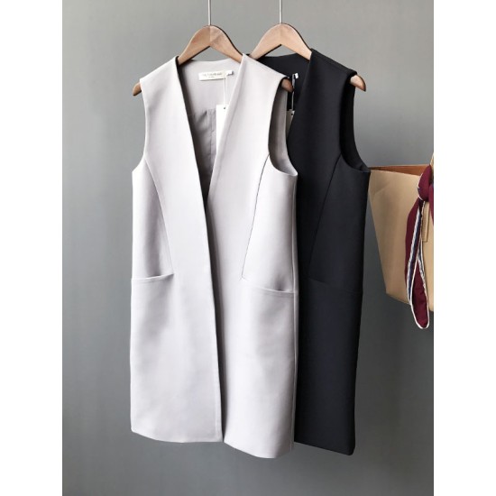 Casual Loose Long Split-Joint Sleeveless Vest Casual Loose Long Split-Joint Sleeveless Vest