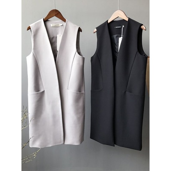 Casual Loose Long Split-Joint Sleeveless Vest Casual Loose Long Split-Joint Sleeveless Vest