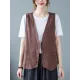 Simple Loose V-Neck Solid Color Vest Simple Loose V-Neck Solid Color Vest