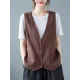 Simple Loose V-Neck Solid Color Vest Simple Loose V-Neck Solid Color Vest