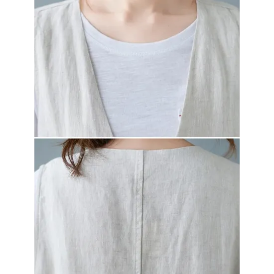 Simple Loose V-Neck Solid Color Vest Simple Loose V-Neck Solid Color Vest
