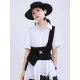 Stylish Belt Buckle Black Vest Stylish Belt Buckle Black Vest