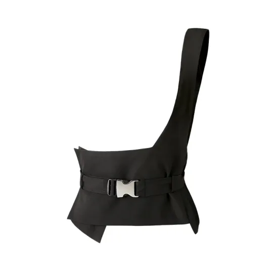 Stylish Belt Buckle Black Vest Stylish Belt Buckle Black Vest