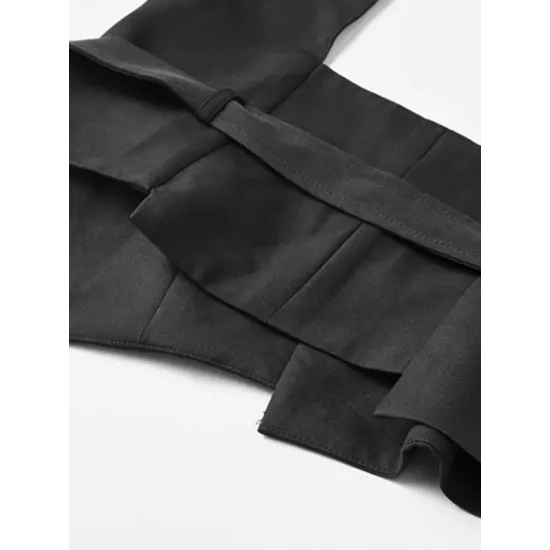 Stylish Belt Buckle Black Vest Stylish Belt Buckle Black Vest
