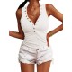 Casual Loose Solid Color Buttoned Skinny Knitting Vest Top Casual Loose Solid Color Buttoned Skinny Knitting Vest Top
