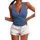 Casual Loose Solid Color Buttoned Skinny Knitting Vest Top Casual Loose Solid Color Buttoned Skinny Knitting Vest Top