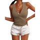 Casual Loose Solid Color Buttoned Skinny Knitting Vest Top Casual Loose Solid Color Buttoned Skinny Knitting Vest Top