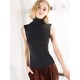Simple Casual Skinny Solid Color Sleeveless High-Neck Vest Top Simple Casual Skinny Solid Color Sleeveless High-Neck Vest Top