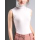 Simple Casual Skinny Solid Color Sleeveless High-Neck Vest Top Simple Casual Skinny Solid Color Sleeveless High-Neck Vest Top