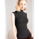 Simple Casual Skinny Solid Color Sleeveless High-Neck Vest Top Simple Casual Skinny Solid Color Sleeveless High-Neck Vest Top