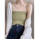 Simple Casual Solid Color Spaghetti-Neck Vest Top Simple Casual Solid Color Spaghetti-Neck Vest Top