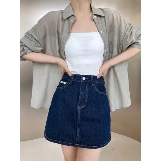 Simple Casual Solid Color Spaghetti-Neck Vest Top Simple Casual Solid Color Spaghetti-Neck Vest Top