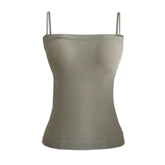 Simple Casual Solid Color Spaghetti-Neck Vest Top Simple Casual Solid Color Spaghetti-Neck Vest Top