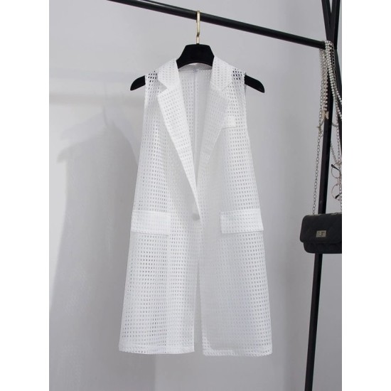 Original Simple Casual Solid Color Hollow Vest Outwear Original Simple Casual Solid Color Hollow Vest Outwear