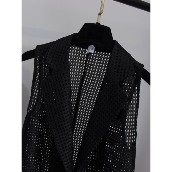 Original Simple Casual Solid Color Hollow Vest Outwear Original Simple Casual Solid Color Hollow Vest Outwear