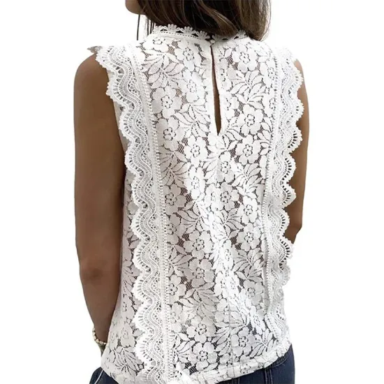 Original Lace Solid Color Loose Vest Top Original Lace Solid Color Loose Vest Top
