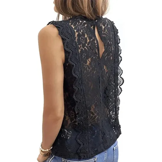 Original Lace Solid Color Loose Vest Top Original Lace Solid Color Loose Vest Top