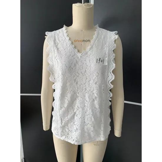 Original Lace Solid Color Loose Vest Top Original Lace Solid Color Loose Vest Top