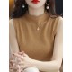 Simple Casual Solid Color Knitting Vest Top Simple Casual Solid Color Knitting Vest Top