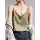Simple Casual Solid Color Spaghetti-Neck Vest Top Simple Casual Solid Color Spaghetti-Neck Vest Top