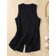 Artistic Retro Loose Ramie Cotton Buttoned Vest Outwear Artistic Retro Loose Ramie Cotton Buttoned Vest Outwear