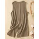 Artistic Retro Loose Ramie Cotton Buttoned Vest Outwear Artistic Retro Loose Ramie Cotton Buttoned Vest Outwear