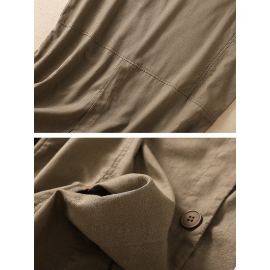 Artistic Retro Loose Ramie Cotton Buttoned Vest Outwear Artistic Retro Loose Ramie Cotton Buttoned Vest Outwear