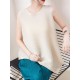 Simple Loose Sleeveless Pleated Asymmetric Solid Color Round-Neck Vest Top Simple Loose Sleeveless Pleated Asymmetric Solid Color Round-Neck Vest Top