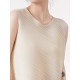Simple Loose Sleeveless Pleated Asymmetric Solid Color Round-Neck Vest Top Simple Loose Sleeveless Pleated Asymmetric Solid Color Round-Neck Vest Top