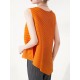 Simple Loose Sleeveless Pleated Asymmetric Solid Color Round-Neck Vest Top Simple Loose Sleeveless Pleated Asymmetric Solid Color Round-Neck Vest Top