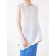 Simple Loose Sleeveless Pleated Asymmetric Solid Color Round-Neck Vest Top Simple Loose Sleeveless Pleated Asymmetric Solid Color Round-Neck Vest Top
