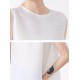 Simple Loose Sleeveless Pleated Asymmetric Solid Color Round-Neck Vest Top Simple Loose Sleeveless Pleated Asymmetric Solid Color Round-Neck Vest Top